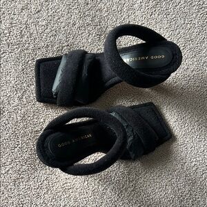 Good American Black Terry Heel Sandals - Size 5